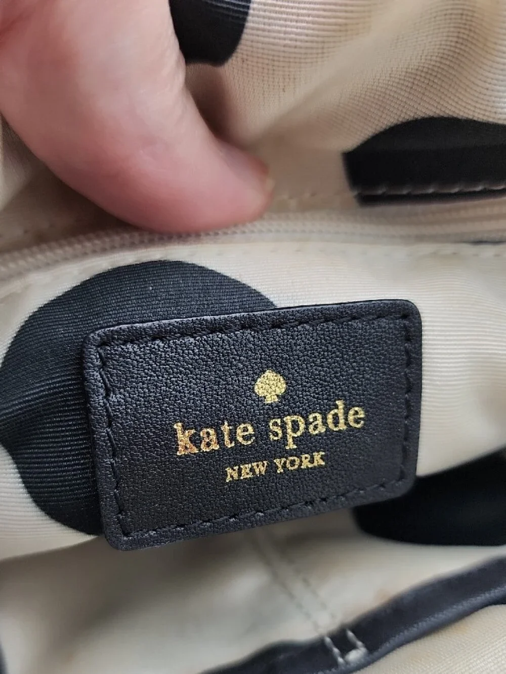 Kate Spade Black Leather Satchel with Gold Hardware